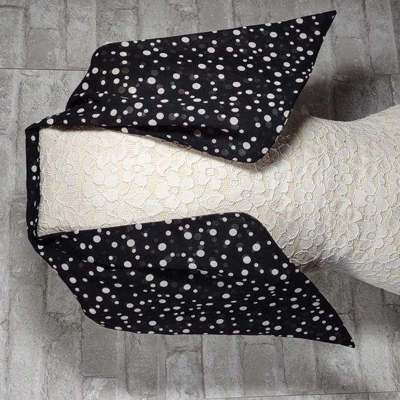 Black/White Polkadot Scarf - Picture 2 of 2